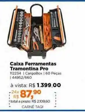 Lojas TaQi Caixa ferramentas tramontina pro oferta
