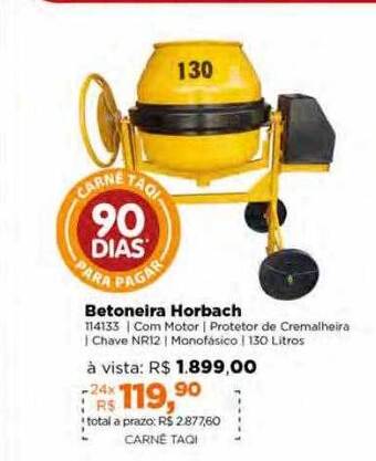 Lojas TaQi Betoneira horbach oferta