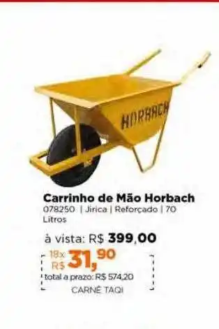 Lojas TaQi Carrinho de mão horbach oferta