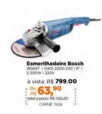 Lojas TaQi Esmerilhadeira bosch oferta