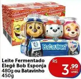 Leite fermentado elegê bob esponja ou batavinho