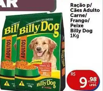 Ração p cães adulto carne frango peixe billy dog
