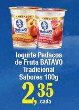 Supermercados Unidos Iogurte pedaços de fruta batavo tradicional sabores oferta