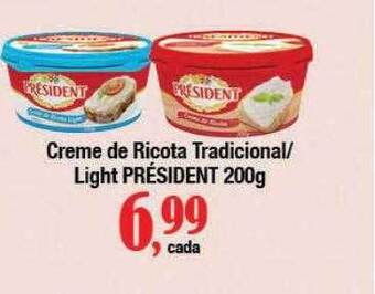 Supermercados Unidos Creme de ricota tradicional-light président oferta