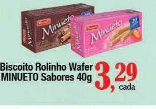 Supermercados Unidos Biscoito rolinho wafer minueto sabores oferta