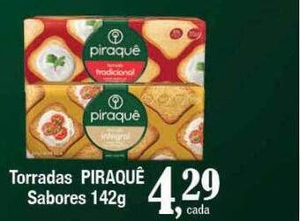 Supermercados Unidos Torradas piraquê sabores oferta