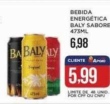 Apoio Mineiro Bebida energética baly sabores oferta
