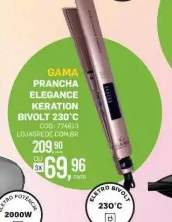 Lojas Rede Gama prancha elegance keration bivolt 230°c oferta