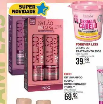 Forever liss creme de tratamento eico kit shampoo + condicionador