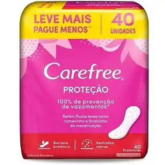Protetor diário carefree com 40un