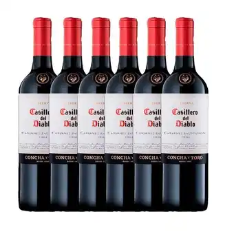 Kit 6 garrafas vinho casillero del diablo cabernet sau 750ml