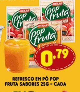Supermercados Cristal Refresco em po Pop Fruta Sabores 25g cada oferta