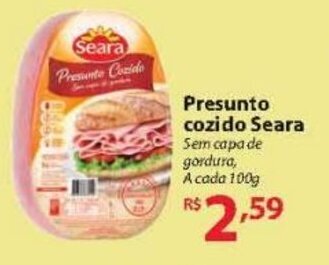 Super Bompreço Presunto Cozido Seara 100g oferta