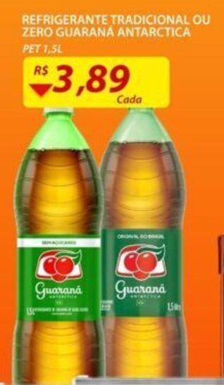 Assaí Atacadista Refrigerante Tradicional ou Zero Guarana Antarctica 1.5L oferta