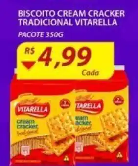 Assaí Atacadista Biscoito Cream Cracker Tradicional Vitarella 350g oferta