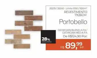 ABC da Construção Revestimento 7x26cm portobello 28% desconto oferta