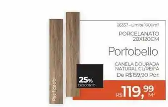 ABC da Construção Porcelanato 20x120cm portobello 25% desconto oferta
