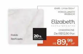 ABC da Construção Porcelanato 84x84cm elizabeth 20% desconto oferta