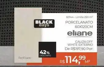 ABC da Construção Porcelanato 60x120cm eliane 42% desconto oferta
