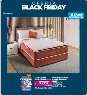Lojas Certel Conjunto cama casal natural sleep oferta