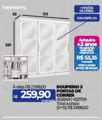 Lojas Certel Roupeiro 3 portas de correr oferta