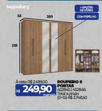 Lojas Certel Roupeiro 6 portas kappesberg oferta