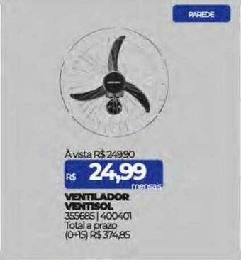Lojas Certel Ventilador ventisol oferta