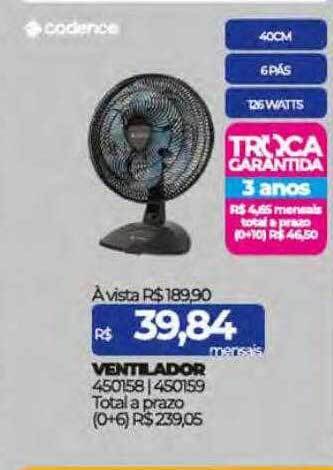 Lojas Certel Ventilador cadence oferta