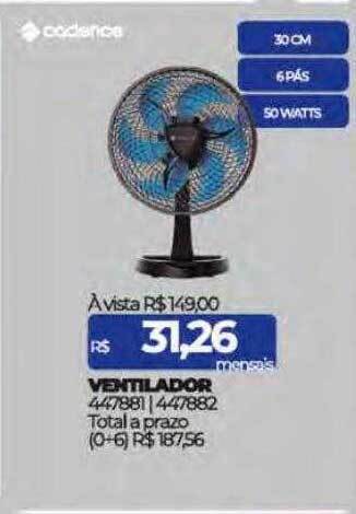 Lojas Certel Ventilador cadence oferta