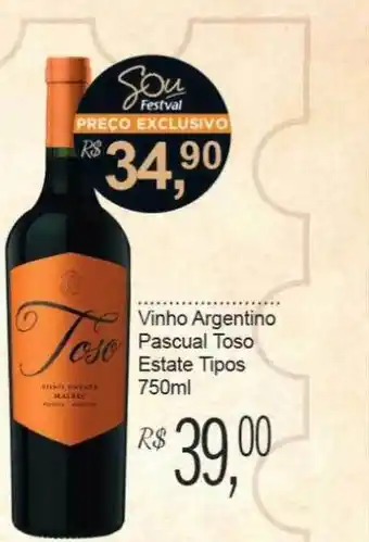 Festval Vinho argentino pascual toso estate tipos oferta