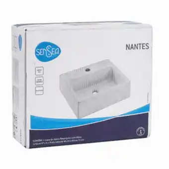 Leroy Merlin Cuba de apoio retangular cerâmica nantes 47x40cm com mesa palha sensea oferta
