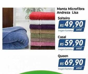 Hiper Moreira Manta microfibra andreza lisa oferta