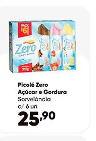 Zaffari Picolé zero açúcar e gordura sorvelãndia c- 6 oferta