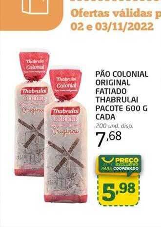 Cooper Pão colonial original fatiado thabrulai pacote - cada oferta