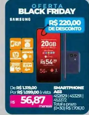 Lojas Certel Smartphone a03 samsung oferta