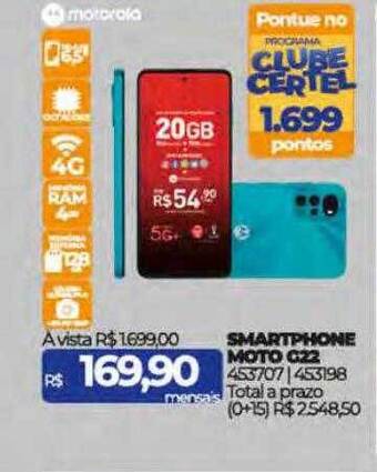 Lojas Certel Smartphone moto g22 motorola oferta