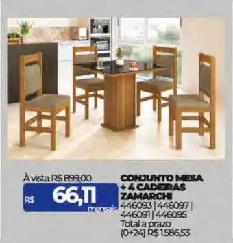 Lojas Certel Conjunto mesa + 4 cadeiras zamarchi oferta