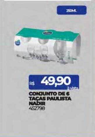 Lojas Certel Conjunto de 6 taças paulista nadir oferta