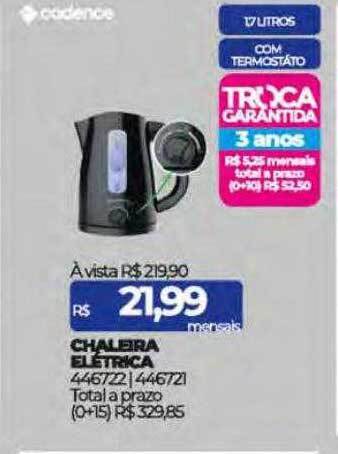 Lojas Certel Chaleira elétrica cadence oferta