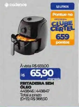Lojas Certel Cadence fritadeira sem óleo oferta