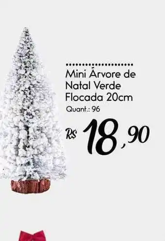 Giassi Supermercados Mini árvore de natal verde flocada 20 cm oferta