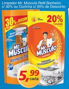 Supermercados Guanabara Limpador Mr.Musculo Refil Banheiro c/ 30% ou Cozinha c/ 20% de Desconto oferta