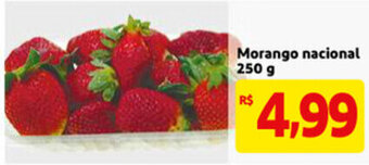 Mercado Extra Morango nacional 250g oferta
