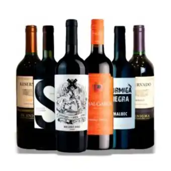 Sexteto vinhos tintos variados