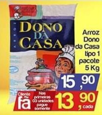 Supermercados Gricki Arroz Dono da Casa tipo 1 pacote 5kg oferta