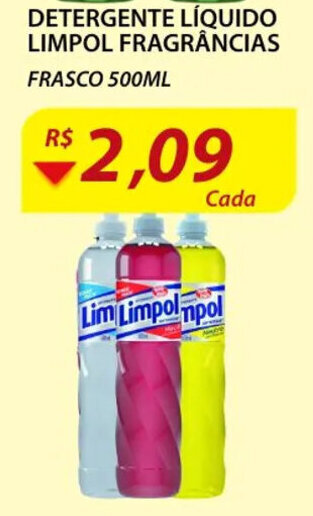 Assaí Atacadista Detergente Liquido Limpol Fragrancias 500ml oferta