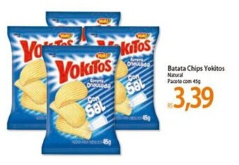 Atacadão Batata Chips Yokitos Natural 45g oferta