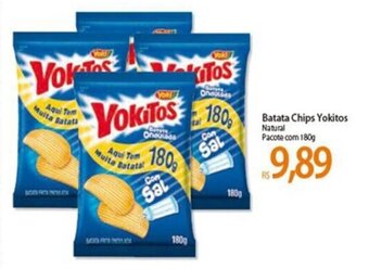 Atacadão Batata Chips Yokitos Natural 180g oferta