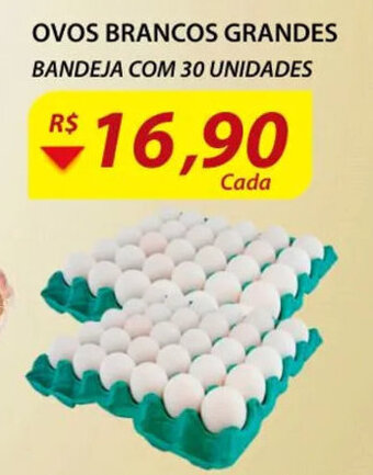 Assaí Atacadista Ovos Brancos Grandes Bandeja com 30 unidades oferta