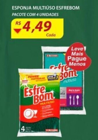 Assaí Atacadista Esponja Multiuso Esfrebom 4 unidades oferta
